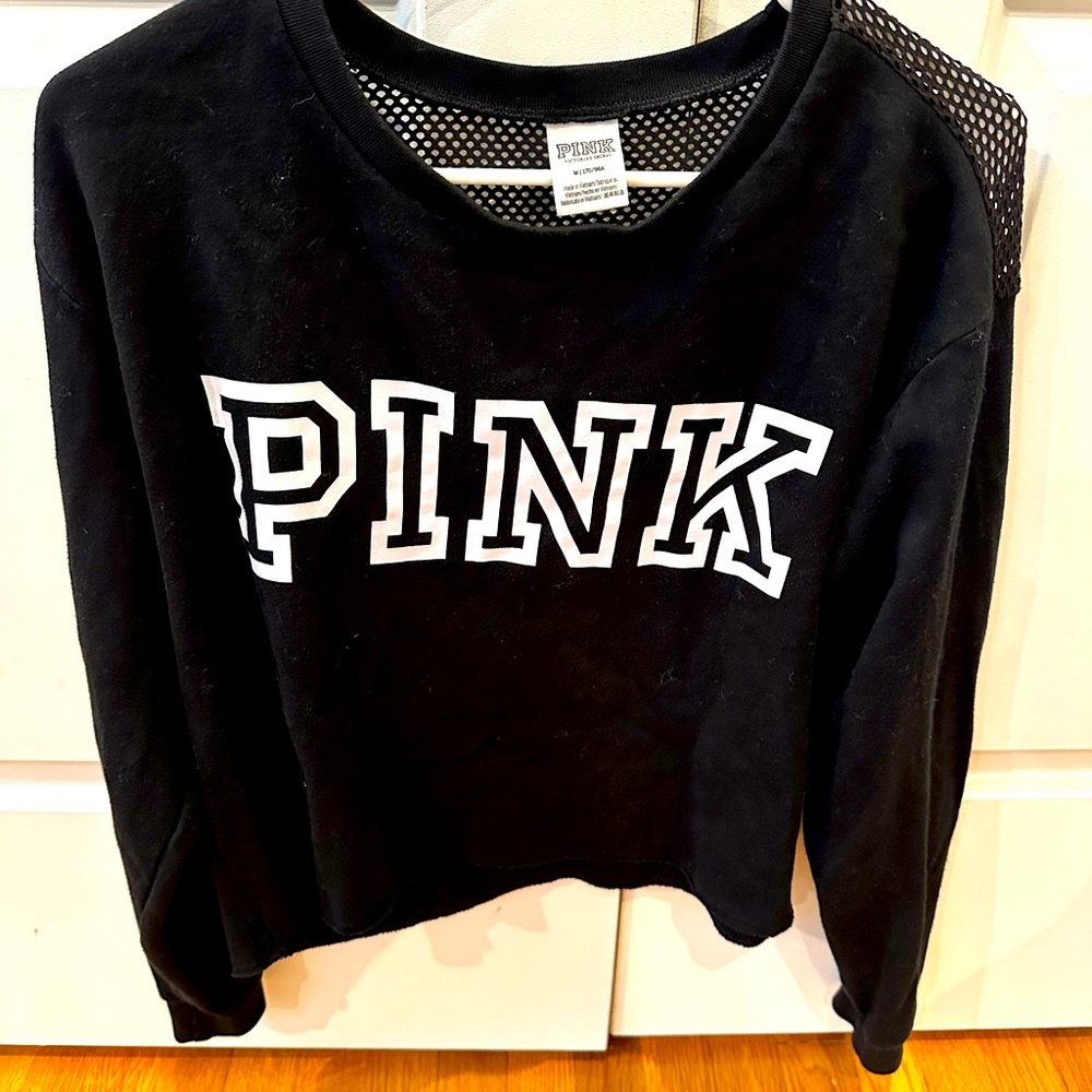 Pink by Victoria Secret EUC black sweatshirt